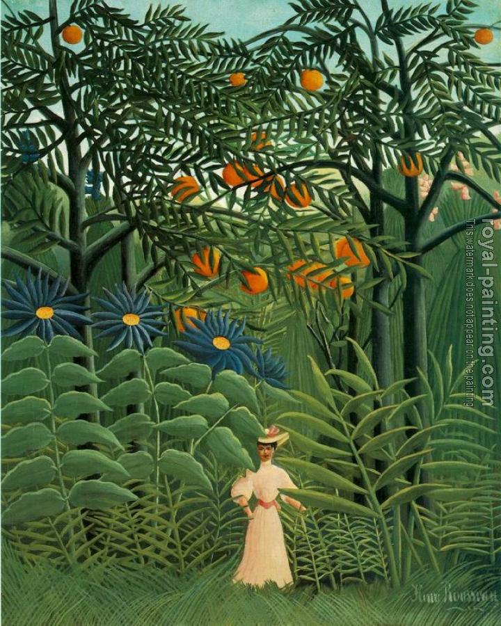 Henri Rousseau : Woman Walking in an Exotic Forest